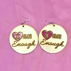 Hand painted wooden earrings